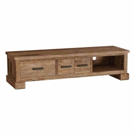 COMODA TV LORENZO - LEMN / METAL - NEGRU / MARO NATURAL - 160(L) X 40(H) X 50(L) CM