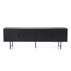 COMODA TV REMI CU 4 USI - DIN LEMN DE MANGO [FSC] SI METAL - NEGRU - 170(L) x 56(h) x 45(l)