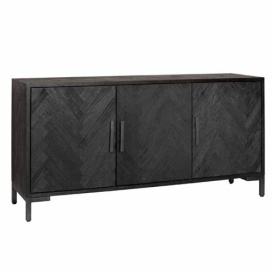 COMODA ZIANO - FURNIR DE STEJAR [FSC] / METAL - NEGRU - 180(L) x 90(h) x 45(l)