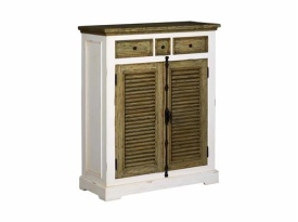 DULAP AMANDA - LEMN DE TEC RECICLAT / METAL - ALB /MARO - 100(L) x 120(h) x 40(l) - Img 1