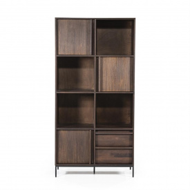 DULAP/BIBLIOTECA JIMMY - DIN LEMN DE MANGO [FSC] / METAL - MARO - 90(L) x 180(h) x 40(l)