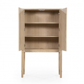 DULAP HARVEY - DIN LEMN DE STEJAR SI FURNIR [FSC] - NATURAL - 90(L) x 150(h) x 40(l) - Img 2