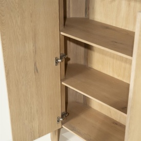 DULAPUL DON - LEMN DE STEJAR SI FURNIR - NATURAL - 120(L) x 40(l) x 140(h) cm - Img 12