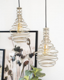 LAMPA SUSPENDATA CURL - METAL - BEJ - 19(L) x 30(h) x 19(l) - Img 3