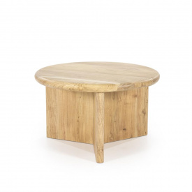 MASA DE CAFEA LEOTI MEDIU - LEMN DE MANGO [FSC] - NATURAL - Ø60 x 36 (h) - Img 1
