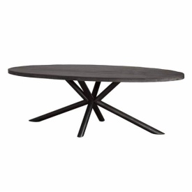 MASA DE DINING SELVA - LEMN DE MANGO / METAL - NEGRU - 240(L) X 77(H) X 110(L) CM