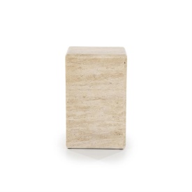 MASA LATERALA DONTA - TRAVERTIN - MARO - 30(L) x 30(l) x 47(h) cm - Img 1