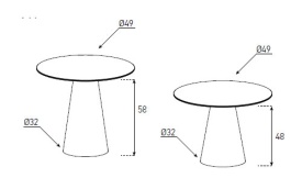 MASA LATERALA FUNGHI - SET A+B - MULTICOLOR - METAL / CUART - Ø49 x 48/56(h) - Img 8
