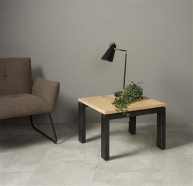 MASA LIDO - FURNIR DE STEJAR / METAL - NEGRU / NATURAL - 60(L) X 55(H) X 60(L) CM - Img 2