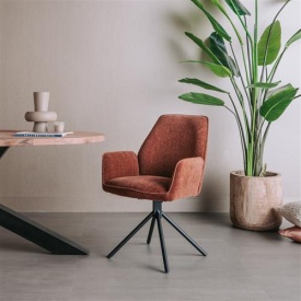 SCAUN AMARO - METAL / MATERIAL - NEGRU / TERACOTA - 64.5(L) X 88.5(H) X 60(L) - Img 2