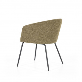 SCAUN ASTRID - METAL / LEMN / TESATURA 100% POLIESTER - VERDE ARMY BOUCLÉ - 60(L) x 76.5(h) x 60(l) - Img 6