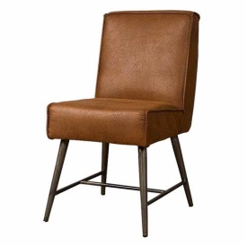 SCAUN BELMONTE CHEROKEE - METAL / MATERIAL - NEGRU / CONIAC - 62(L) X 86(H) X 46(L) - Img 1
