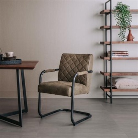 SCAUN CIVO - METAL / MATERIAL - NEGRU / VERDE - 70(L) X 86(H) X 57(L) - Img 2