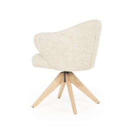 SCAUN CONNOR DONNA - LEMN DE STEJAR SI STOFA - BEJ - 61.5(L) x 60(l) x 81.5(h) cm - Img 4