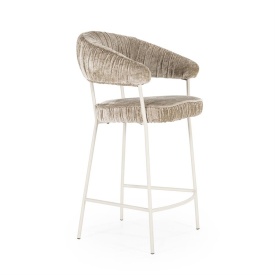 SCAUN DE BAR LIZZY FEMME - TESATURA SI METAL - TAUPE - 55(L) x 53(l) x 96(h) cm - Img 10