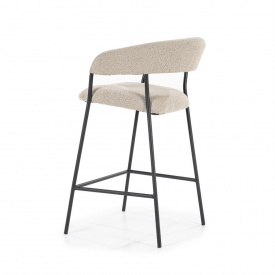 SCAUN DE BAR LUKA - POLIESTER / METAL - TAUPE - 56(L) x 90(h) x 57.5(l) - Img 4
