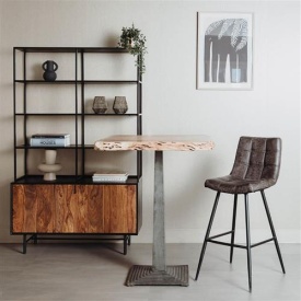 SCAUN DE BAR NAVARRA - METAL / MATERIAL / PLASTIC - NEGRU / ANTRACIT - 55(L) X 105(H) X 41(L) - Img 2