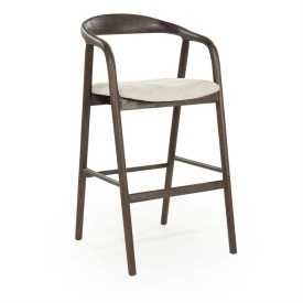 SCAUN DE BAR RAYVEN - LEMN DE FRASIN SI TESATURA - MARO - 55(L) x 62.5(l) x 104(h) cm - Img 11