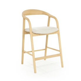 SCAUN DE BAR RAYVEN - LEMN DE FRASIN SI TESATURA - NATURAL - 55(L) x 60(l) x 94(h) cm - Img 12