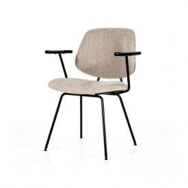 SCAUN LYNN CU COTIERA - METAL / TESATURA BEJ - 62(L) x 82(h) x 57.5(l)