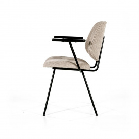 SCAUN LYNN CU COTIERA - METAL / TESATURA BEJ - 62(L) x 82(h) x 57.5(l) - Img 5