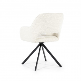 SCAUN PIVOTANT FABIO SPARK - METAL / LEMN / TESATURA 100% POLIESTER - ALB MURDAR - 56(L) x 85.5(h) x 58(l) - Img 3