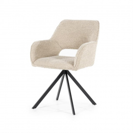 SCAUN PIVOTANT FABIO SPARK - METAL / LEMN / TESATURA 100% POLIESTER - CREM - 56(L) x 85.5(h) x 58(l)