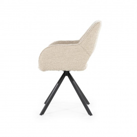 SCAUN PIVOTANT FABIO SPARK - METAL / LEMN / TESATURA 100% POLIESTER - CREM - 56(L) x 85.5(h) x 58(l) - Img 2