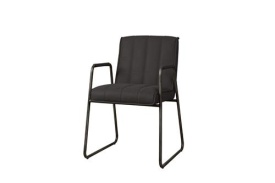 SCAUN SANTO MIAMI - METAL / MATERIAL - NEGRU / ANTRACIT - 61(L) X 85(H) X 53(L)