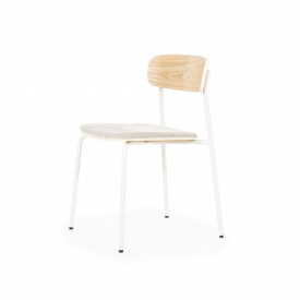 SCAUN SCHOOL - TESATURA / METAL / PLACAJ SI FURNIR DIN LEMN DE FRASIN [FSC] - CREM - 47(L) x 77(h) x 49.5(l) - Img 2
