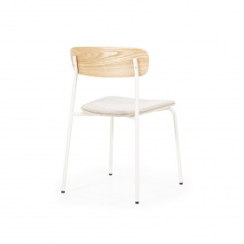 SCAUN SCHOOL - TESATURA / METAL / PLACAJ SI FURNIR DIN LEMN DE FRASIN [FSC] - CREM - 47(L) x 77(h) x 49.5(l) - Img 7