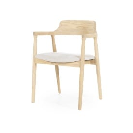 SCAUN YORICK - LEMN DE FRASIN SI TESATURA - NATURAL - 55(L) x 59(l) x 78(h) cm