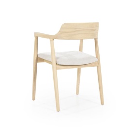 SCAUN YORICK - LEMN DE FRASIN SI TESATURA - NATURAL - 55(L) x 59(l) x 78(h) cm - Img 5