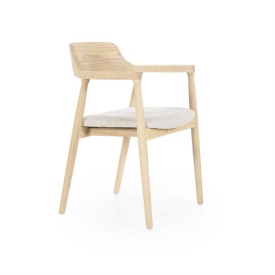 SCAUN YORICK - LEMN DE FRASIN SI TESATURA - NATURAL - 55(L) x 59(l) x 78(h) cm - Img 10
