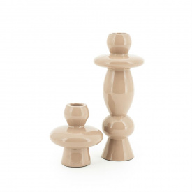 SUPORT LUMANARI BAROLO (SET DE 2) - METAL - ROZ - 8/8.5(L) x 9/20(h) x 8/8.5(l) - Img 1