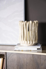 SUPORT LUMANARI HURICANE - CERAMICA - BEJ - 24.5(L) x 27.8(h) x 22.5(l) - Img 3