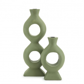 SUPORT LUMANARI TORTA MARE - LEMN DE MANGO [FSC] - VERDE - 18(L) x 48(h) x 7(l) - Img 2