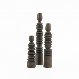SUPORT LUMANARI TOTEM ( SET DE 3) - LEMN DE MANGO [FSC] - MARO - 7(L) x 26.5/36/45(h) x 7(l) - Img 1