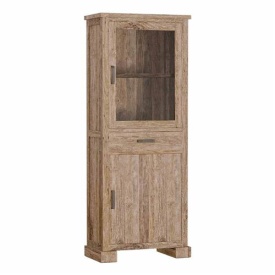 VITRINA LORENZO - LEMN DE TEC RECICLAT - NATURAL - 75(L) x 190(h) x 40(l)