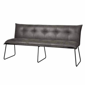 BANCA SEDA 155 CHEROKEE - METAL / MATERIAL - NEGRU / GRI - 58(L) X 90(H) X 155(L)