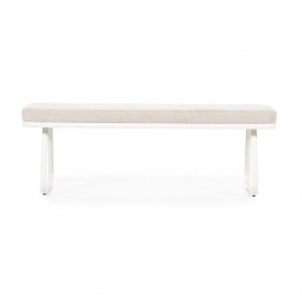 BANCHETA SKOLA - TESATURA / METAL - BEJ - 140(L) x 48(h) x 42(l) - Img 2