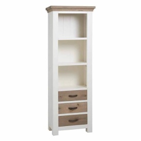 BIBLIOTECA PARMA - LEMN DE STEJAR [FSC] - ALB / NATURAL - 70(L) x 195(h) x 40(l)
