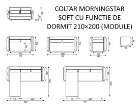 CANAPEA MORNINGSTAR SOFT CU FUNCTIE DE DORMIT 140×200 - 172(L) x 95(h) x 102(l) - Img 5