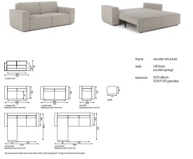 CANAPEA WIEN CU FUNCTIE DE DORMIT - (3S) - 160×200 - 208(L) x 84(h) x 102(l) - Img 5