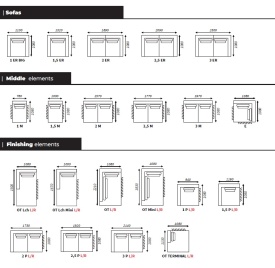 COLTAR MODULAR ROBERTO (LCH M. + 2P) - 273(L) x 95(h) x 167(l) (cm) - Img 7