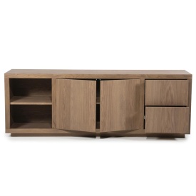 COMODA HELSINKI DESCHIS - LEMN SI FURNIR DE STEJAR - MARO - 200(L) x 42(l) x 70(h) cm - Img 2