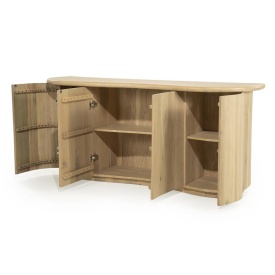 COMODA JOSH - LEMN SI FURNIR DE STEJAR - NATURAL - 180(L) x 50(l) x 80(h) cm - Img 7