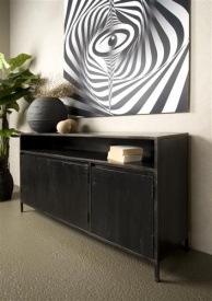 COMODA PATERNO - LEMN DE MANGO [FSC] / METAL - NEGRU - 155(L) x 85(h) x 40(l) - Img 2