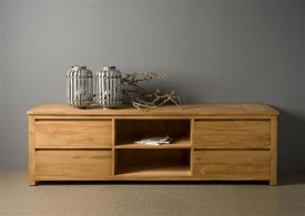 COMODA TV CORONA - LEMN DE TEC [FSC] - MARO NATURAL - 200(L) X 60(H) X 50(L) CM - Img 2