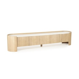 COMODA TV DON - LEMN DE STEJAR SI MARMURA - MARO - 240(L) x 45(l) x 50(h) cm - Img 5